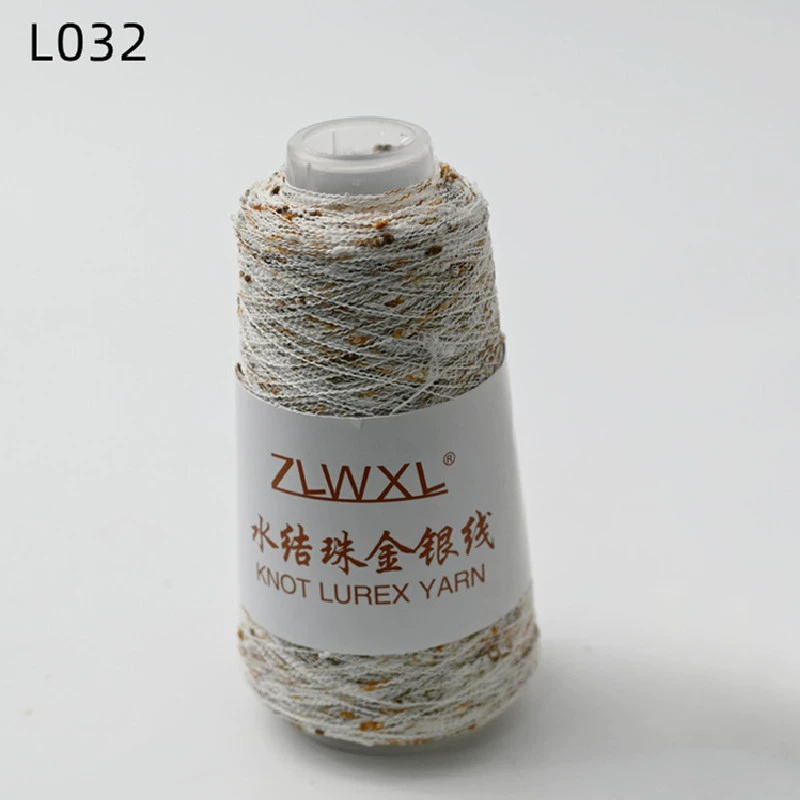 Woven silk threads handmade, 50 gram, gold and silver