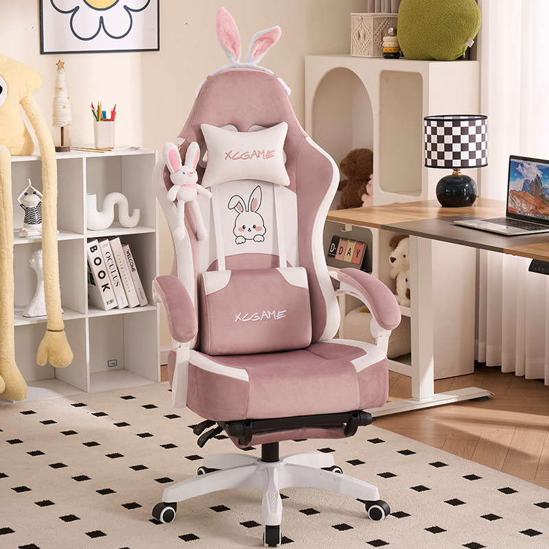 E-Sports Chair for Internet Celebrities, Pink Cute Gaming Chair for Home Use, Suitable for Long Sitting and Reclining, Computer Chair for Streaming