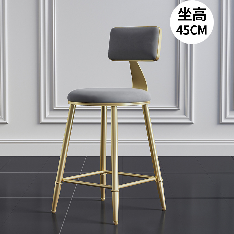 Silla de bar de hierro forjado simple taburetes de bar modernos para comidas caseras respaldados taburetes de bar de lujo ligero image 44