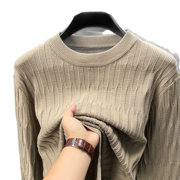 Suéter de alta sensación de moda para hombres Jacquard con camiseta de punto nuevo otoño y invierno casual suéter de ropa de hombre