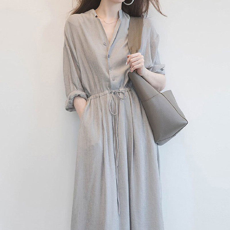 Design sense small early autumn dress 2022 new summer dress slimming high temperament goddess Fan Design sense small early autumn dress 2022 new summer dress slimming high temperament goddess Fan