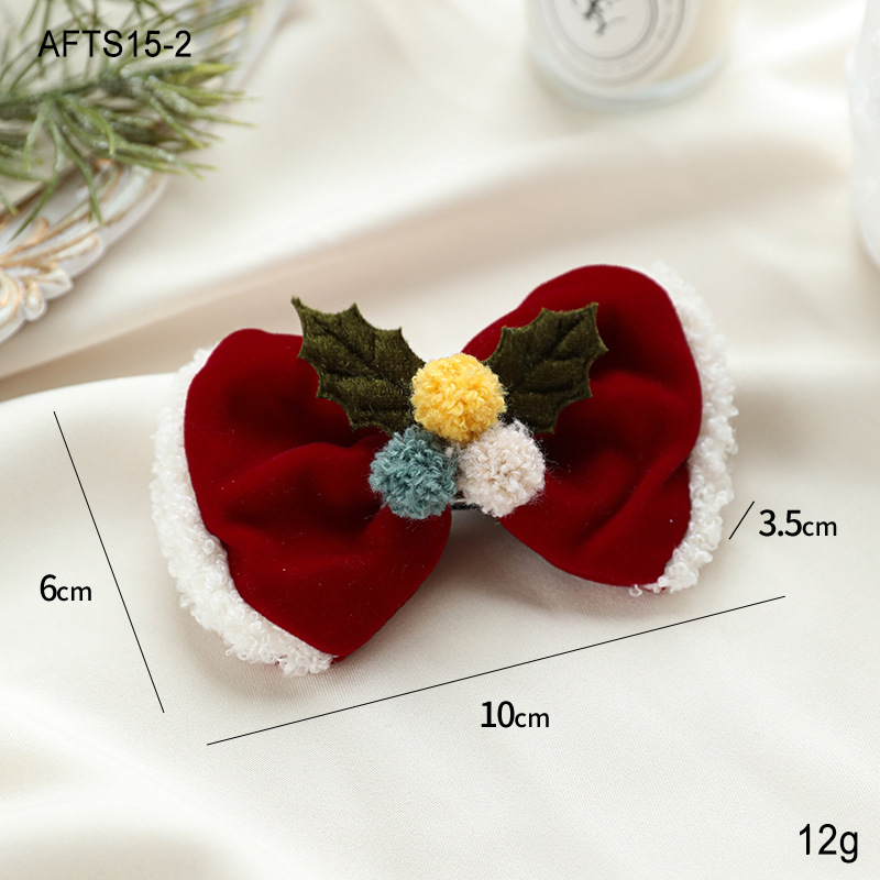 Joyas para la cabeza de Navidad arco clip de pelo sombrero clip de malla roja cuerno de ciervo para adultos pequeños regalos clip de pelo adornamiento para el pelo