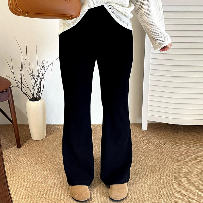 大码女装高腰休闲裤修身显瘦喇叭裤2025冬胖mm气质百搭裤子NK1291