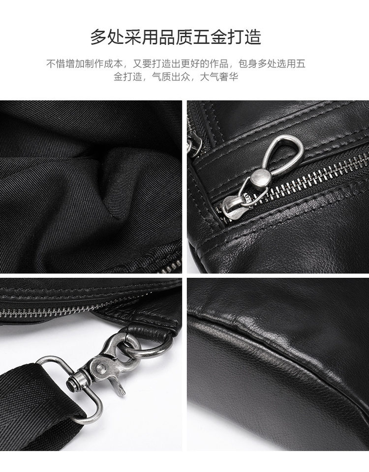 Túi đeo chéo nam đeo ngực da bò lớp đầu 17×5×30,5 cm — 20202 màu đen, 698 màu đen, Cà phê 698, 9011 màu đen chi tiết 29