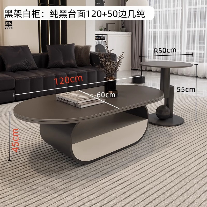 Nuevo hogar moderno simple y lujoso mesas combinadas de moda mesa de té sala de estar de roca elíptica completa