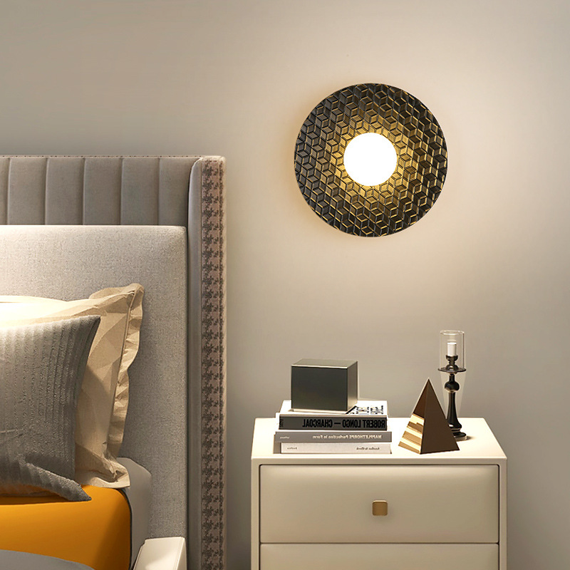 Dormitorio de hojas de loto moderno balcón decoración lámpara cabecera decoración simple luz fondo nórdico pasillo fondo pared de lujo