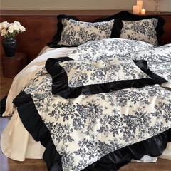 フランスのレトロな花卉寝具保温ベッド用品秋冬に純綿を厚くして毛を研ぐ4セットの家庭紡織ロリータ