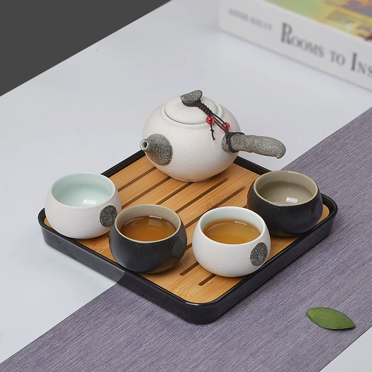 Ceramic teapot for hotel, handheld tea set for traveling