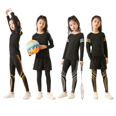 ランニングスーツ子供用タイツトレーニング服スポーツ速乾性服中型と大型の秋と冬の減量フィットネスヨガ服