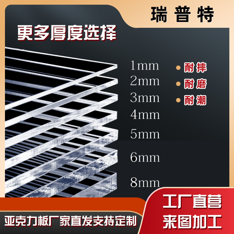 青岛工厂 各种规格亚克力板 透明 黄色 红色 绿色 茶色模型
