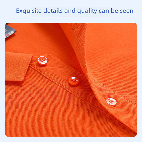 Custom printed LOGO short-sleeve pure cotton pique POLO shirt for chain store employees, high-end summer uniform, workwear factory