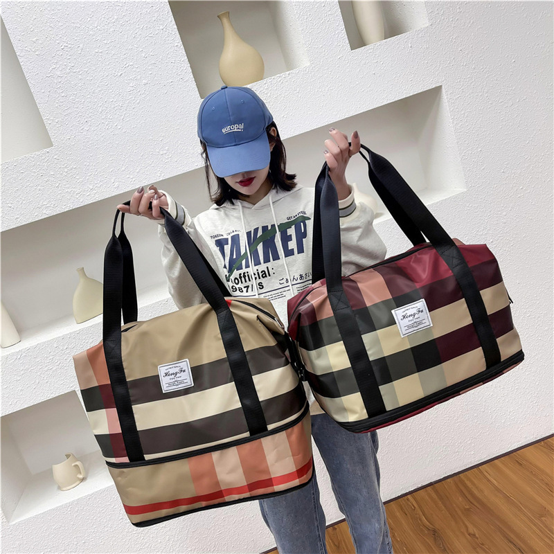 Large Capacity Double Layer Travel Bag Oxford Cloth Portable Women's Bag Outdoor Fashion Casual Fitness Yoga Bag Large Capacity Double Layer Travel Bag Oxford Cloth Portable Women's Bag Outdoor Fashion Casual Fitness Yoga Bag