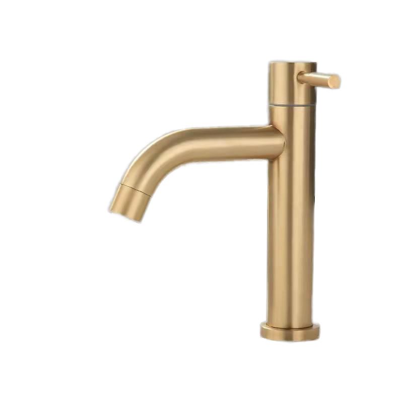 Cross-Border Foreign Trade Stainless Steel Basin Faucet Brushed Gold Faucet Bathroom Washbasin Simple Light Luxury Faucet