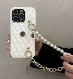 Simple y elegante patrón de rombos para iphone16ProMax perla diagonal 14 Apple 15 funda para teléfono móvil 13 mujer 16
