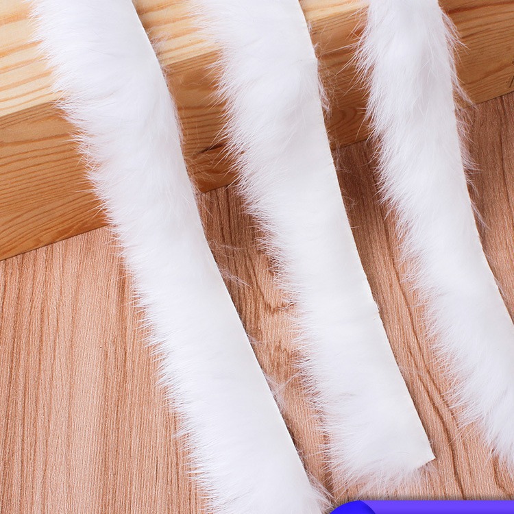 (2개) 진짜 모피 토끼 모피 모직 스트립 액세서리 원시 가장자리 레이스 패션 장식 재료 의류 액세서리 토끼 모피 모피