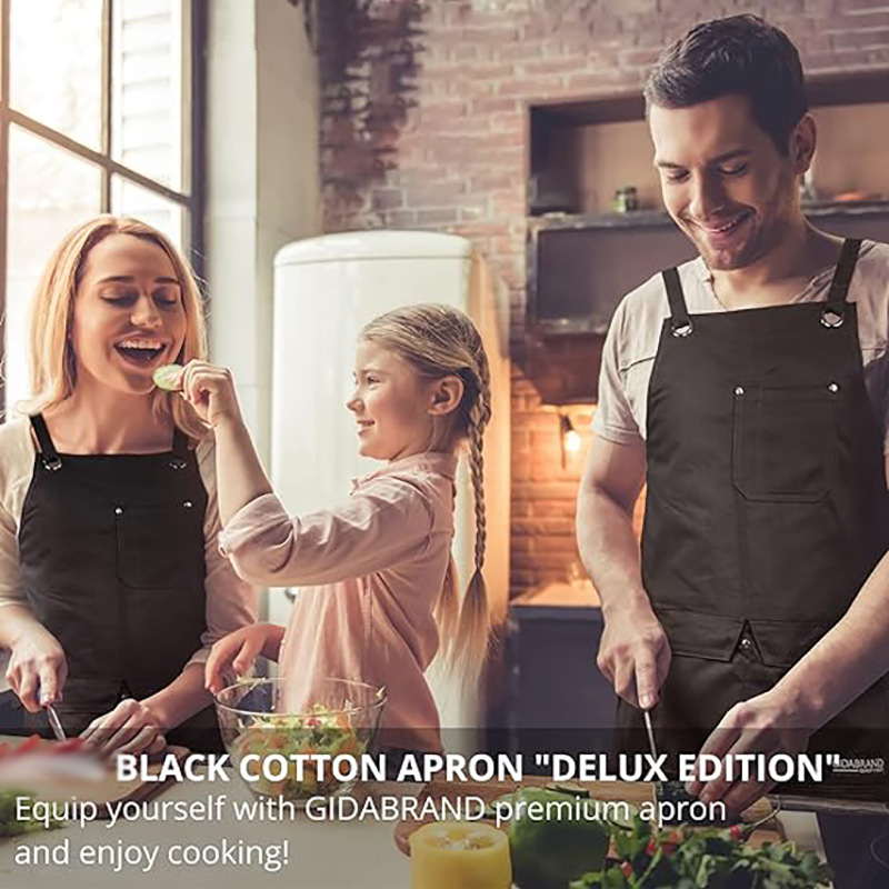 Amazon estilo europeo y americano de lona gruesa delantal logotipo personalizado barbacoa hornear carpintería trajes delantal fábrica al por mayor