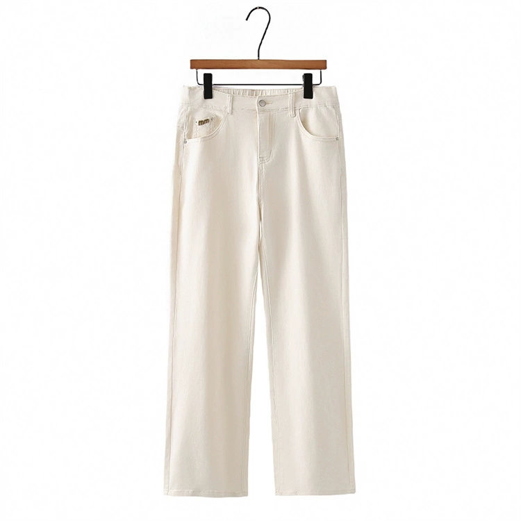 Женские модные женские брюки больших размеров, универсальные прямые джинсы с высокой талией и круглой девушкой, весна, 8918