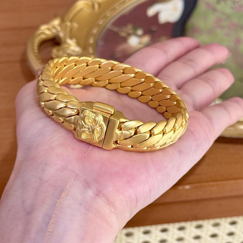 Foreign Trade Golden Lion Awakening Three-Horse Whip Bracelet for Men, Cuban Style, Bossy and Fashionable, Colorfast, Gift-Giving, High-End Foreign Trade Golden Lion Awakening Three-Horse Whip Bracelet for Men, Cuban Style, Bossy and Fashionable, Colorfast, Gift-Giving, High-End