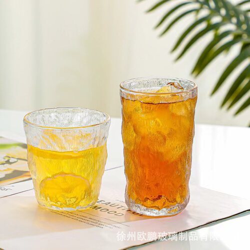 Internet celebrity ice flow pattern glass transparent cup home water cup creative beer cup whiskey cup Japanese hammer pattern cup 