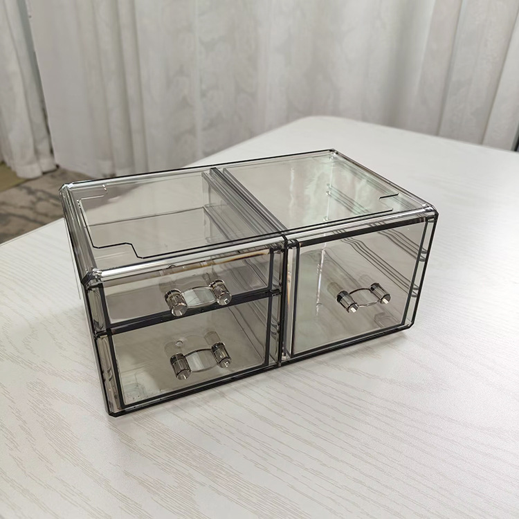 Caja de almacenamiento de cosméticos transparente tipo cajón caja de acabado multicapa escritorio acrílico lápiz labial joyería máscara estante