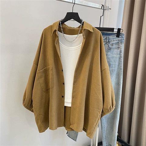 Hong Kong Style Casual Large Size Shirt Jacket for Women 2025 Spring & Fall New Loose Slimming Look Lazy Style Outer Cardigan Shirt Hong Kong Style Casual Large Size Shirt Jacket for Women 2025 Spring & Fall New Loose Slimming Look Lazy Style Outer Cardigan Shirt