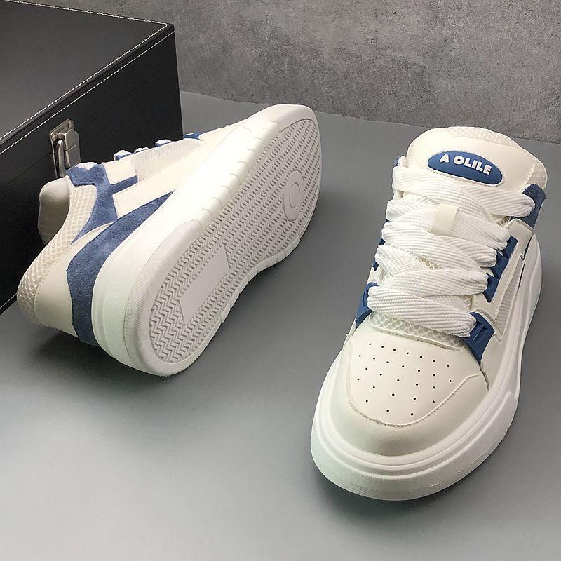 Little White 2024 Summer New Breathable Mesh Thick Sole Elevated Sports and Casual Board with Internet Red Same Style_voghion.com