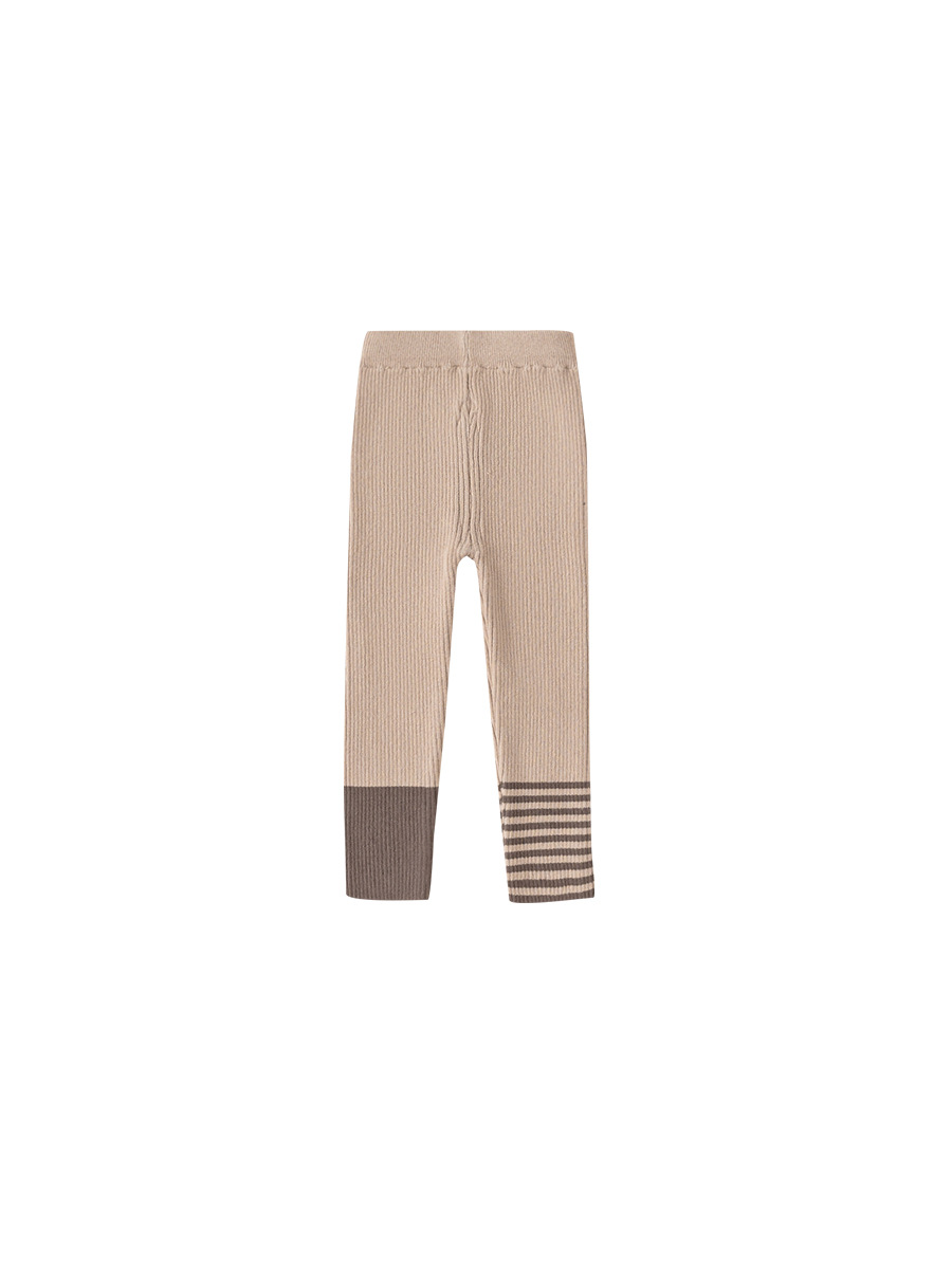 Youbao ropa para niños otoño e invierno niñas elásticas todo fósforo pantalones largos estilo invierno personalidad de los niños costura leggings de punto a rayas