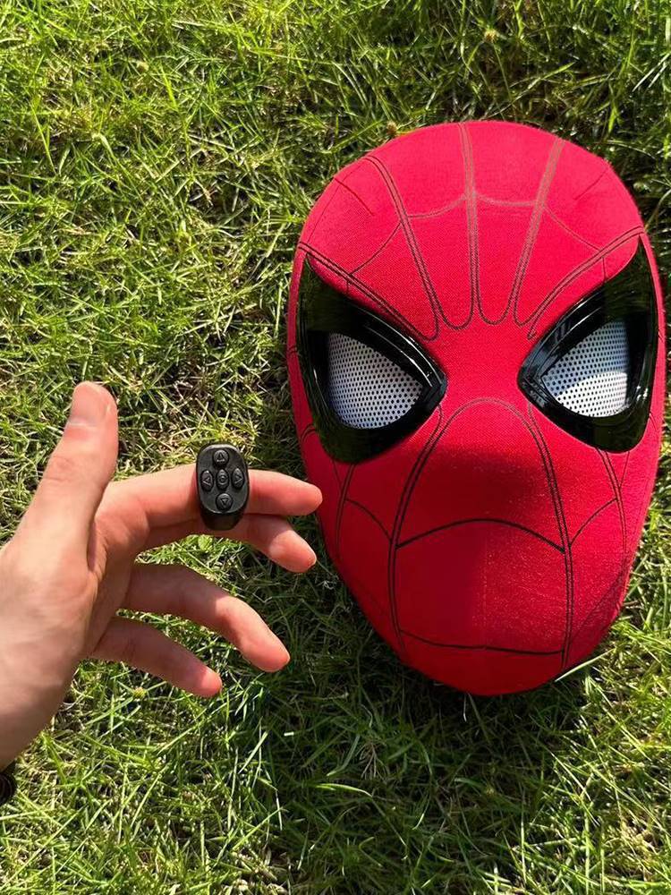 Spider-Man Headgear Fully Automatic Movable Eye Mask Hero Expedition Miles Blinkable Children's Boy Gift