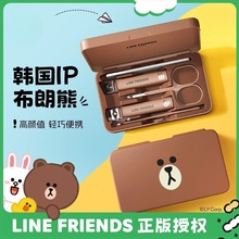 可爱指甲刀套装高质量修甲工具五件挖耳勺指甲锉剪钳收纳盒