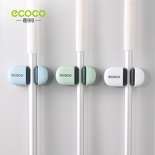 Mop hook, punch-free bathroom storage artifact, sticky hook, broom hanger, strong adhesive wall-mounted mop clip
