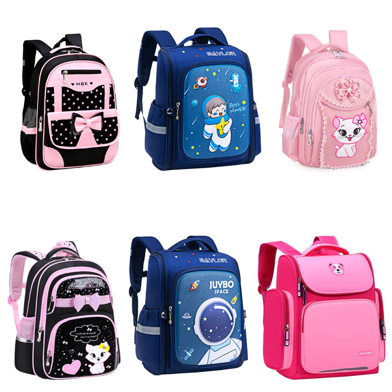 Bolsa escolar con varilla de tracción separada para niños y niñas de 1 - 3 - 6 grados 6 - 9 - 12 años impermeable y resistente a la suciedad