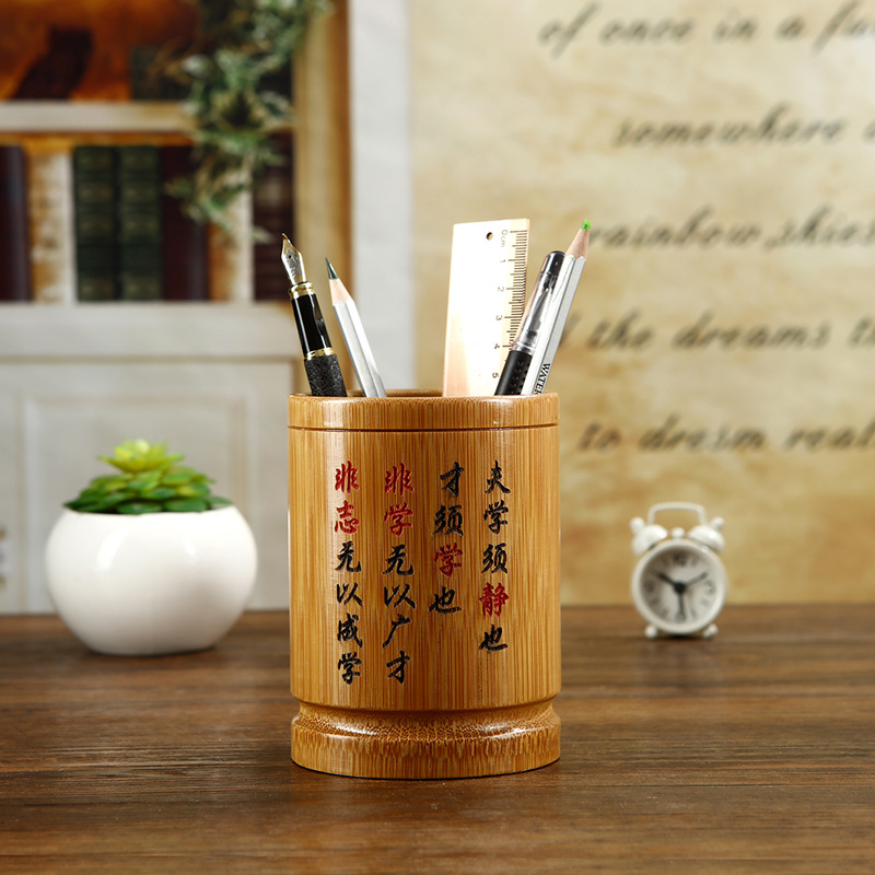 색상 조각 비 카이 대나무 펜 홀더 높이 12 직경 8-9cm