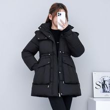 尾货处理女装微瑕微残加厚棉服宽松中长款女式棉衣干活穿