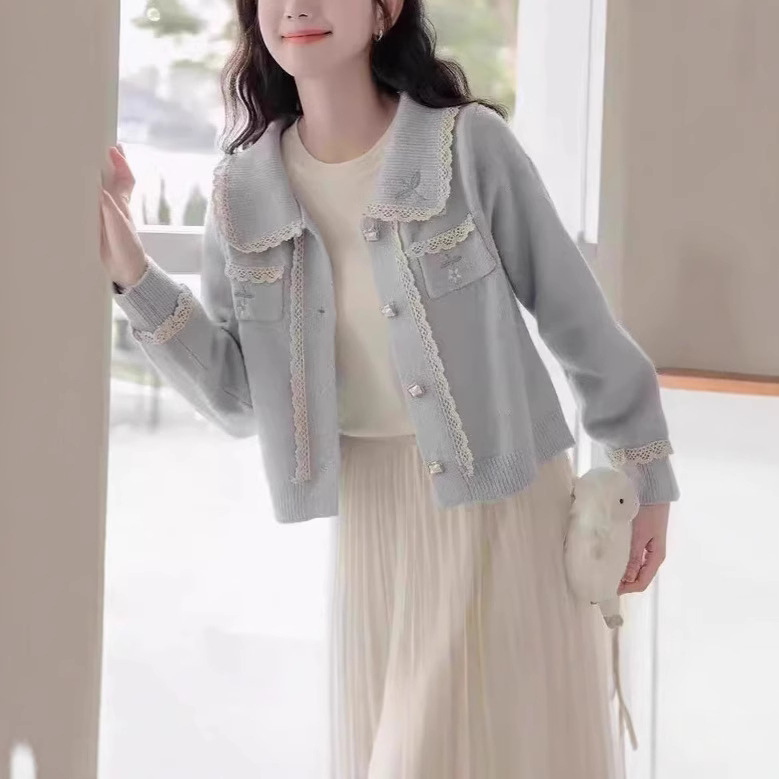 小香风慵懒毛衣女秋冬季2025新款森系奶系穿搭小个子针织外套上衣|undefined