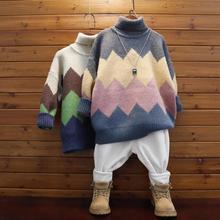 儿童冬季高领毛衣中大童韩版圆领套头线衣男童衣服保暖针织潮童装