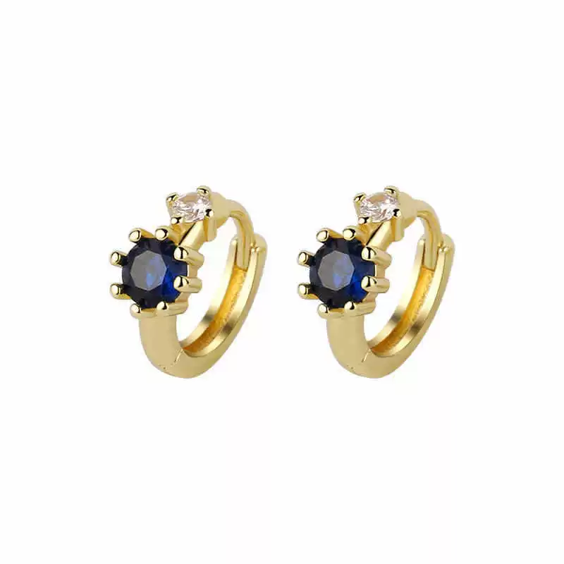 Серебряная игла, японские маленькие серьги «Гранат»