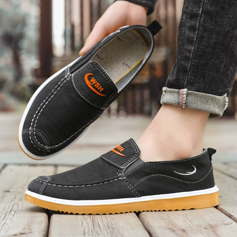Новые повседневные джинсовые туфли-слипоны в стиле старого Пекина 2025 года, дышащие кеды на плоской подошве для работы