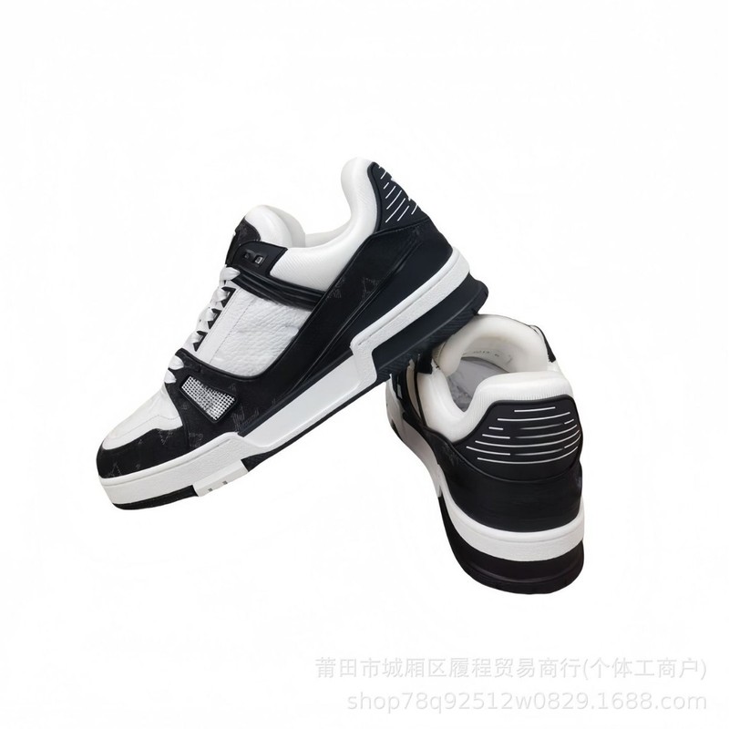 莆田 高版trainer 驴家四叶草透气休闲鞋情侣牛仔系带男女板鞋L|undefined