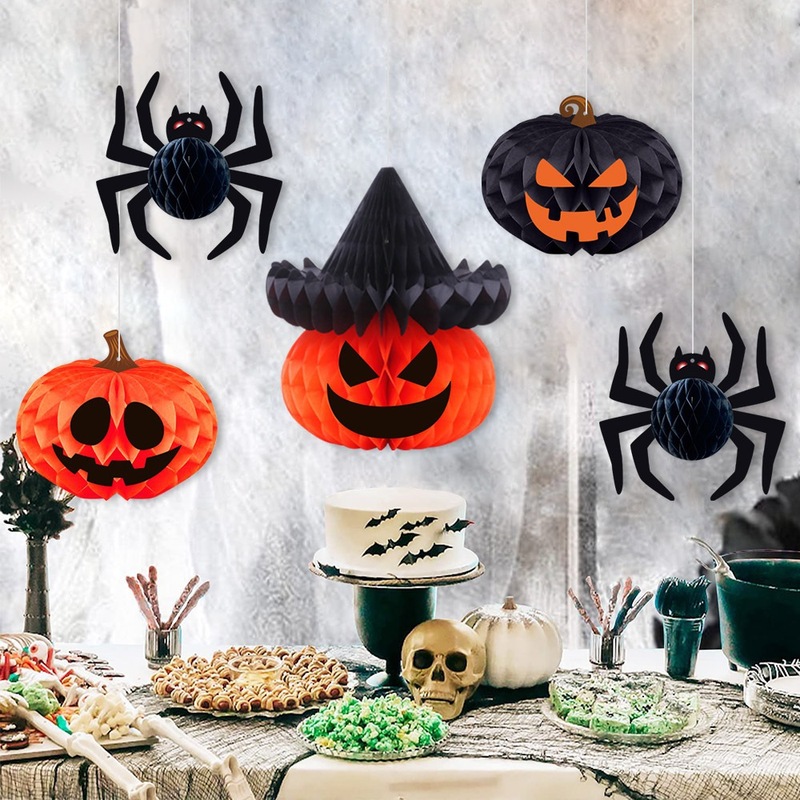 ハロウィンゴーストフェスティバル装飾アレンジメントハニカムボールペンダントハロウィンパーティー装飾カボチャクモ立体ハニカム|undefined
