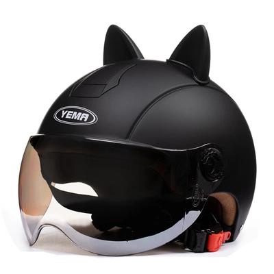 Motosiklet dəbilqələri: Helmet Half Helmet - one-size-fits-all-matte-black-ear-w-comes-with-warm-ear-protection-removable