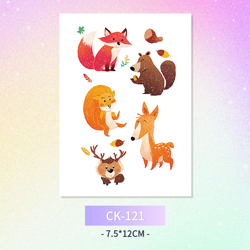 Glitter mariposa cara pegatinas tatuaje pegatinas hadas lavable impermeable de larga duración lindo unicornio ciervo Luna Estrella Planeta