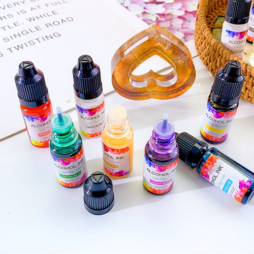 3D rendering color essence diy crystal glue third generation diffusion pigment resin glue smudged 14-color fluid color dye