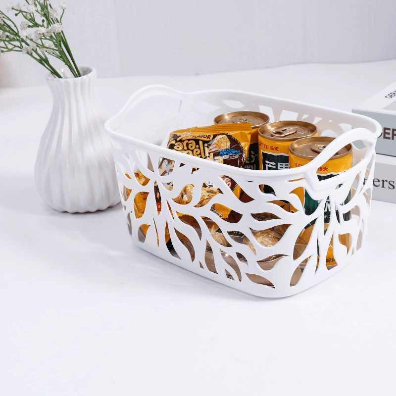 Plastic storage basket for bedroom, table storage box