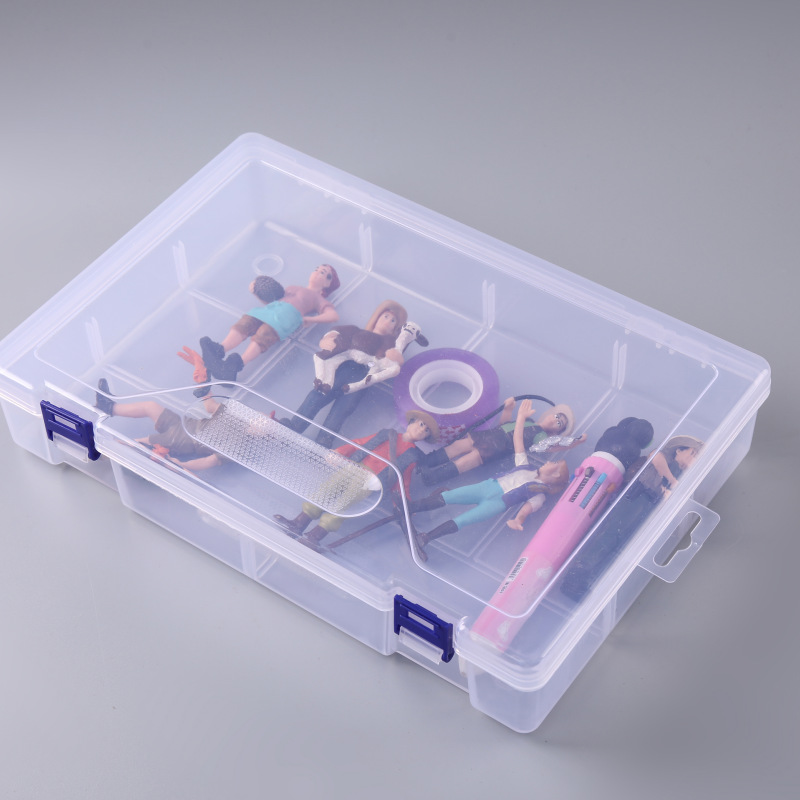 Large 10-compartment empty box without inserts Lego parts classification components transparent covered plastic storage tool box wholesale
