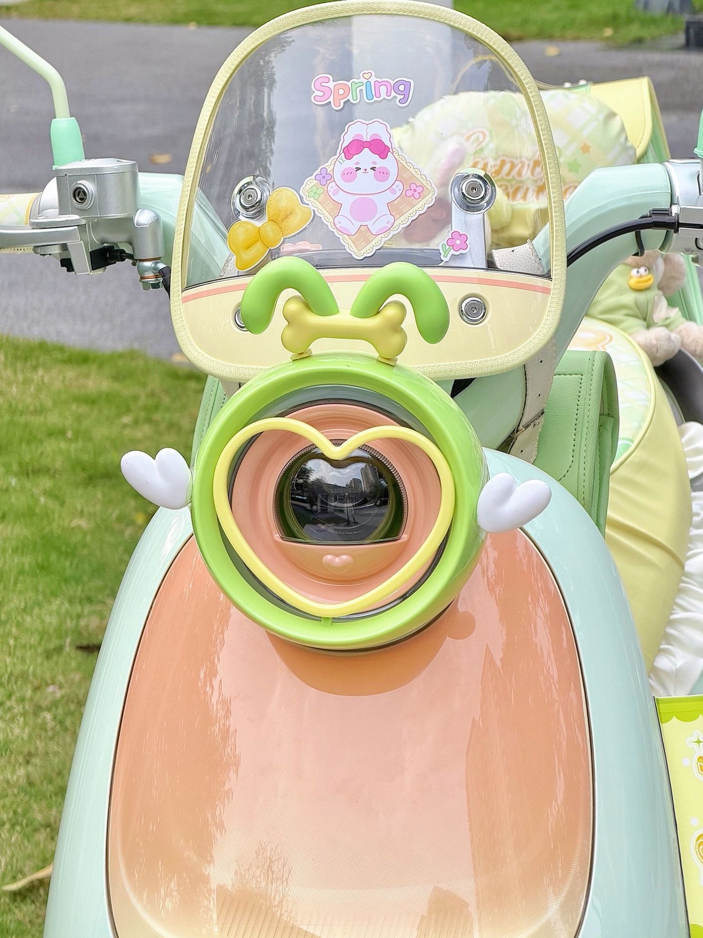 Suitable for Aima Lumi Metaverse Play Cute Headlight Cover Accessories Creative Modified Electric Scooter Hollow Headlight Shell