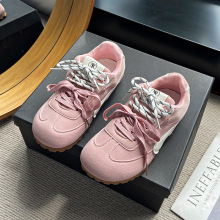 复古阿甘鞋软底真皮丑萌德训鞋女鞋2025春季新款红色大头休闲板鞋