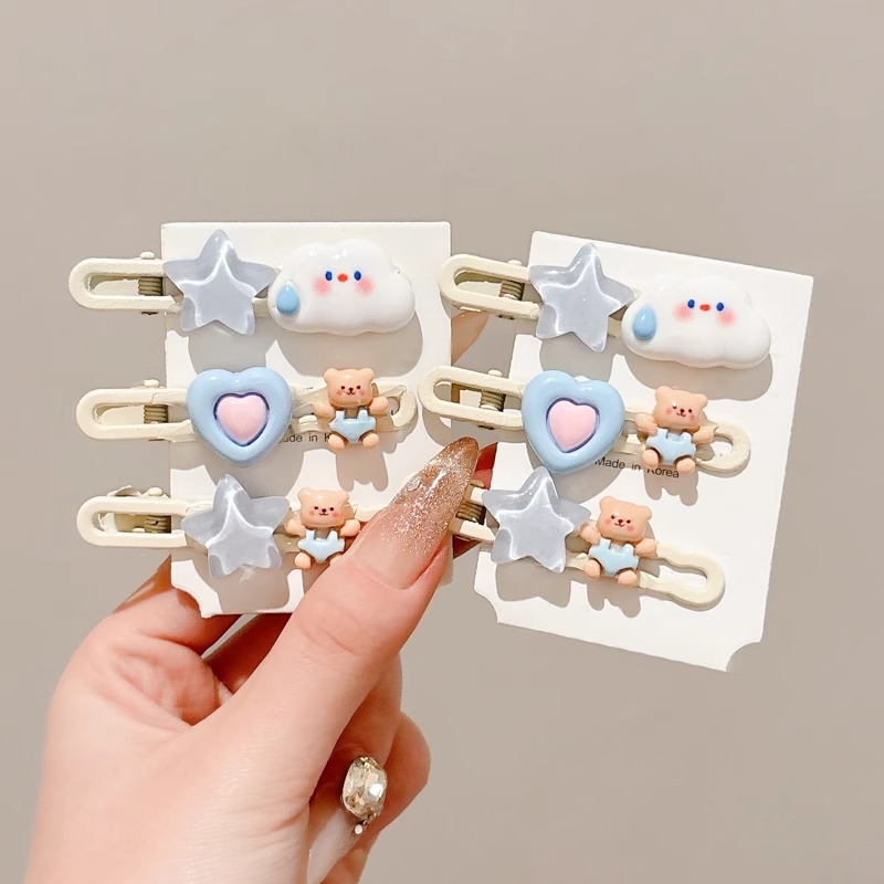 Bonito oso conejito estrella clips para el cabello de niños de alto nivel chica clips para el cabello de boca de pato clips para el cabello