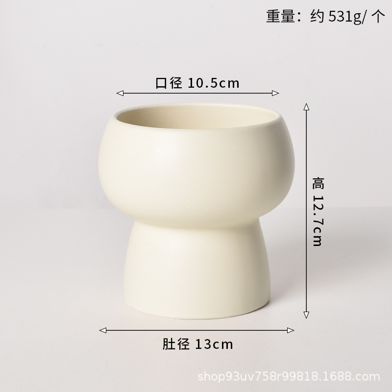 Pot de cerámica crema INS lujo ligero de alto nivel sensación de plantación de orquídeas mariposa simple orquídeas plantación de pot de porcelana blanca Dehua