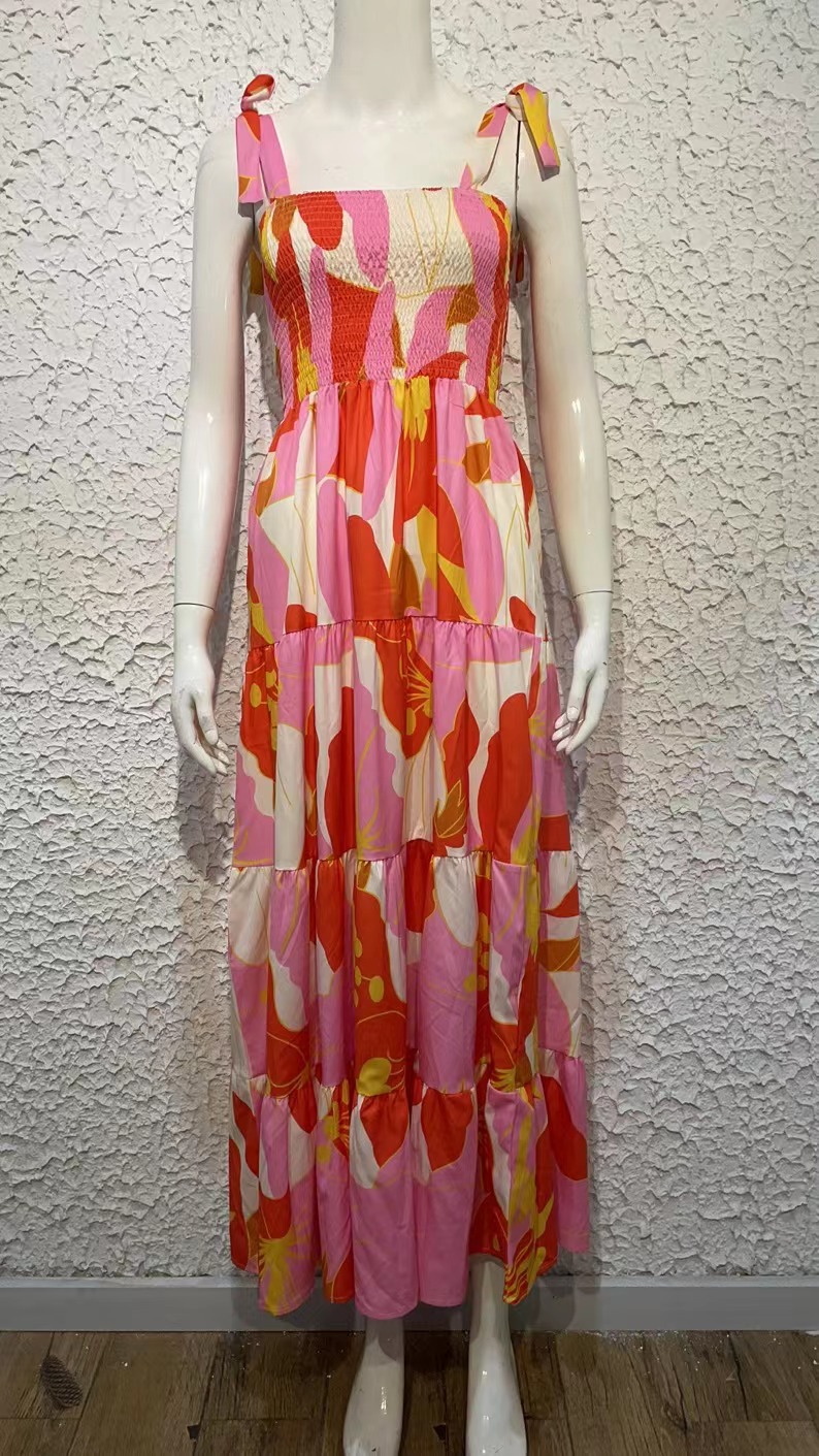 259g Weight Maxi Long Dress Dress Length Type Sleeveless Sleeve Length Regular Dress Dresses Type Regular Sleeve Sleeve Type Polyester Fabric Type High Waist Waist Line Daily Occasion Strap Neckline Regular Fit Fit Type Printing, Polka Dots Pattern Summer, Spring Season Women's Gender Elegant Style Wholesale Women's Elegant Printing Polka Dots Daily Strap Sleeveless Regular Dress 72