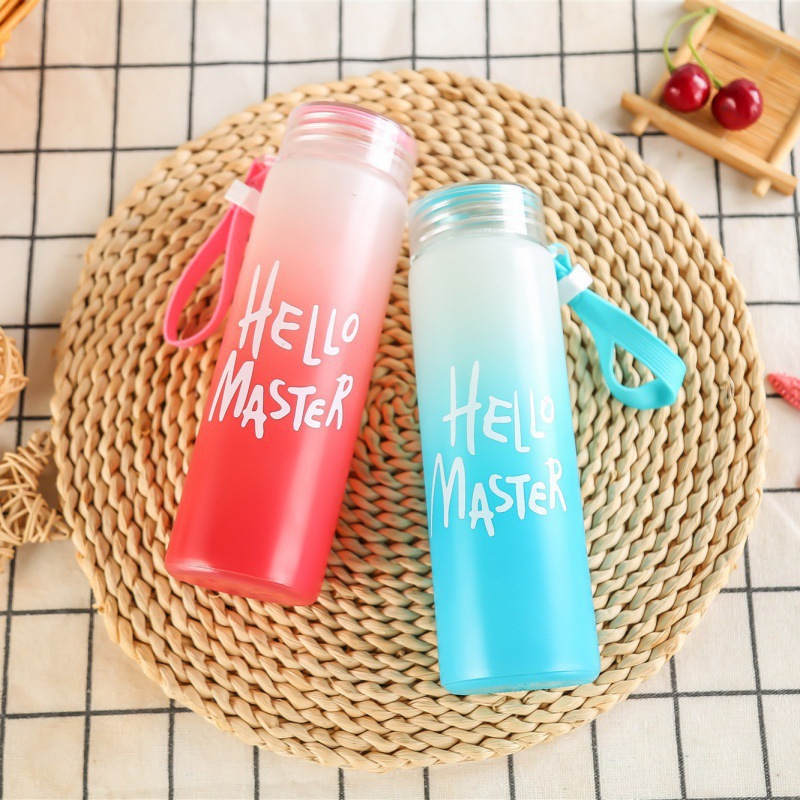 Wholesale Creative Transparent Gradient Rainbow Cup Portable On-the-Go Cup Activity Business Advertising Student Couple Frosted Water Cup